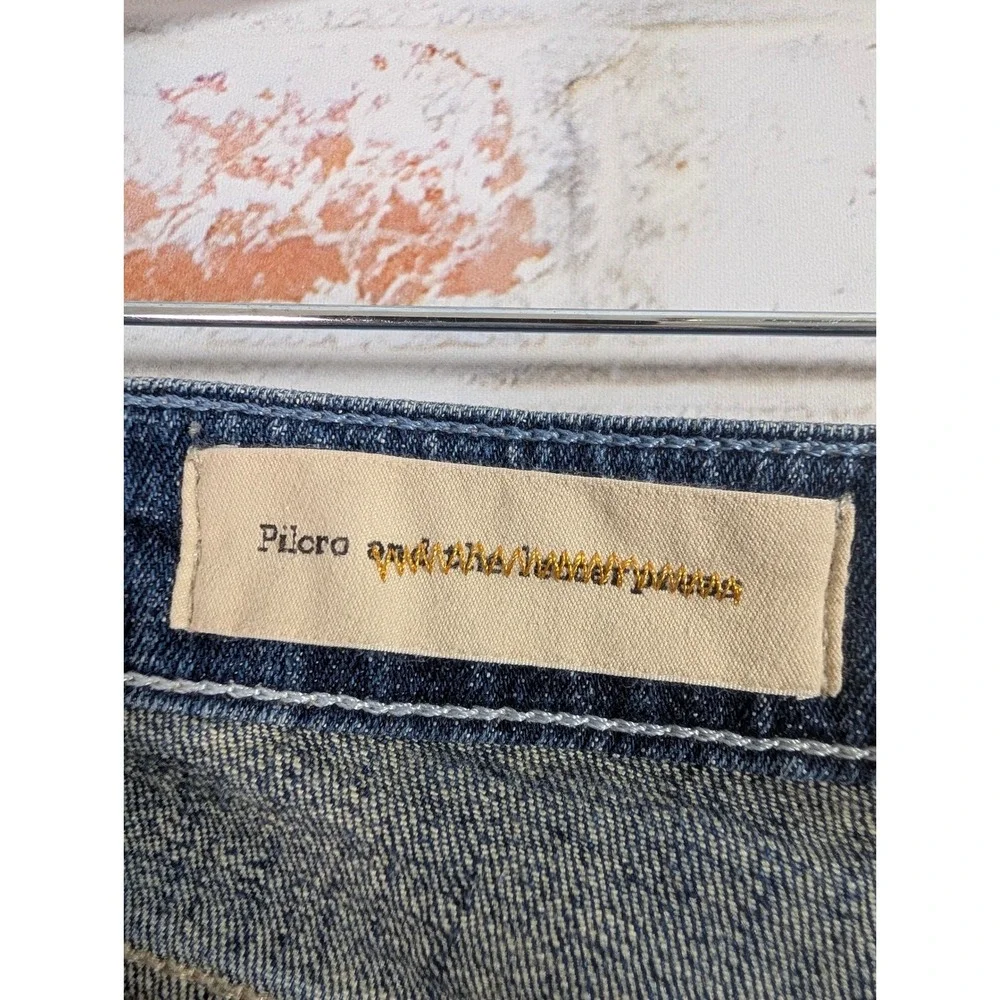 Pilcro Stet Denim Shorts Womens 26 Blue Medium Wash Cuffed Anthropologie